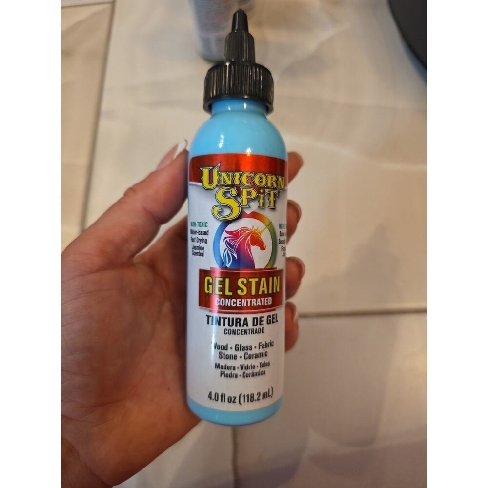Gel Stain and Glaze, Dragon's Belly‎ 4.0 FL OZ Bottle, Blue 0422015C 19aw09 D4